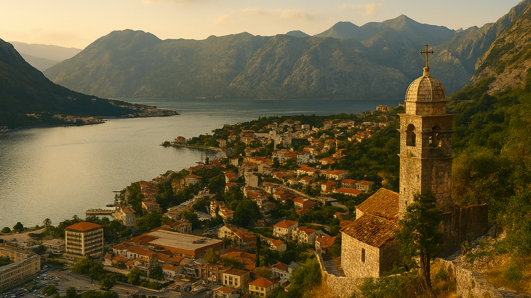 Stadt am Fluss in Montenegro